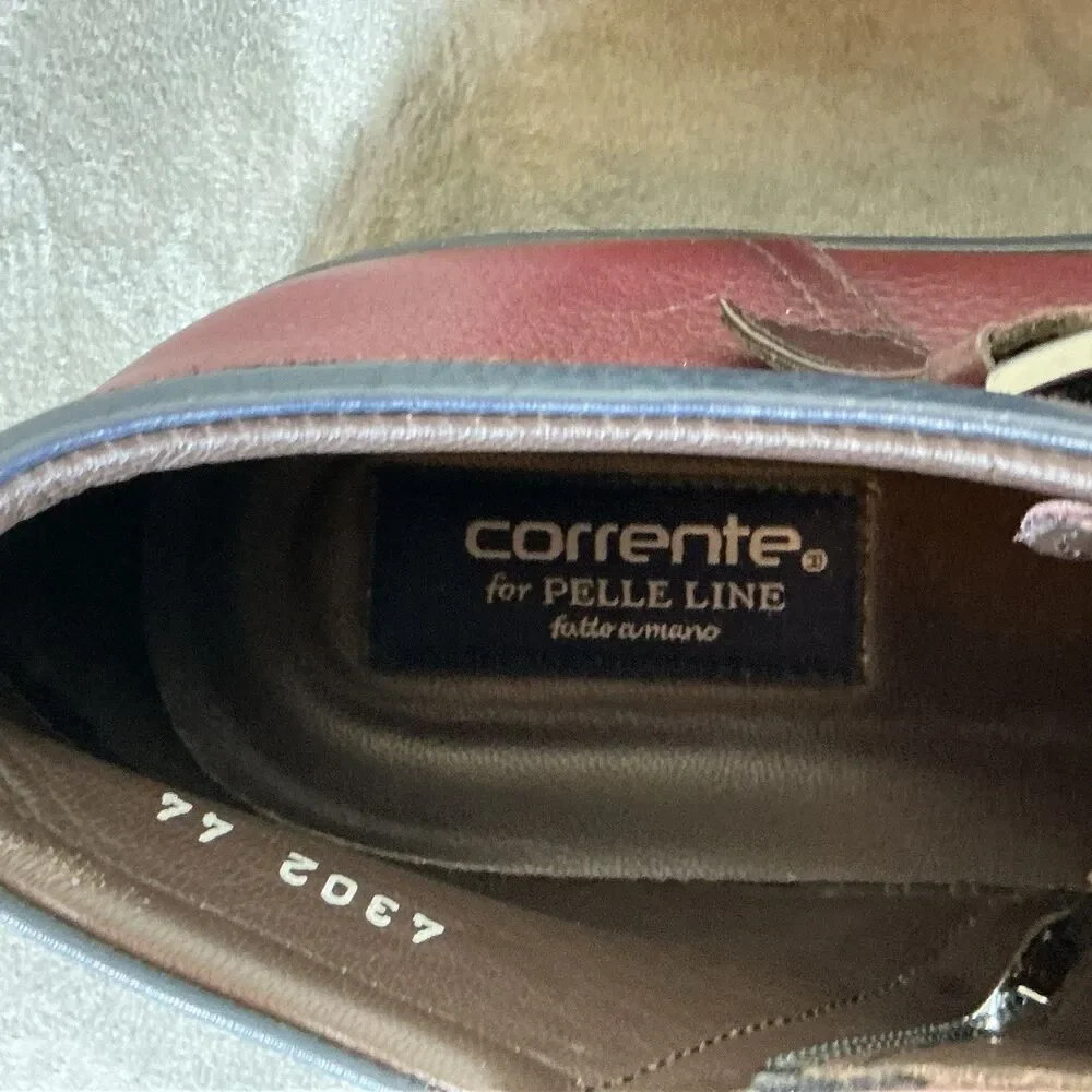 Corrente Pelle Double Monkstrap Sneaker Dress Shoes Men’s 44 11 M Medallion Toe